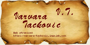 Varvara Tacković vizit kartica